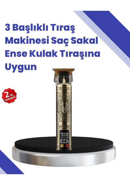 Sepetim Kablosuz Saç Sakal Düzeltici – Çoklu Başlık ve Taraklı