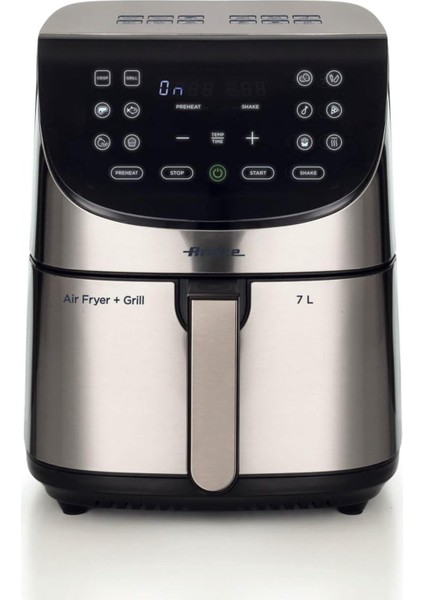 Paslanmaz Airfryer 7l, 12 Program, Geniş Sepet, Çok Renkli, Çok Fonksiyonlu