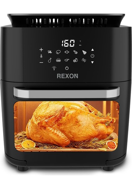 Geniş Kapasiteli Siyah Hava Kızartıcı 12 Litre