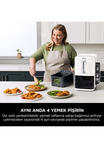 Çift Hazneli 9.5l Az Yağlı Pişirici, Beyaz, Sağlıklı ve Pratik Kullanım indirimleri