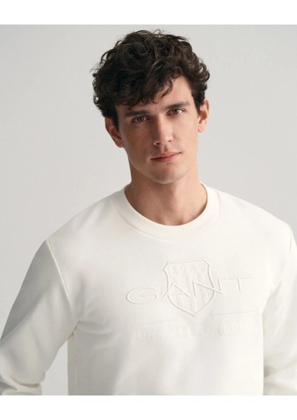 Bisiklet Yaka Logolu Regular Sweatshirt fiyatları