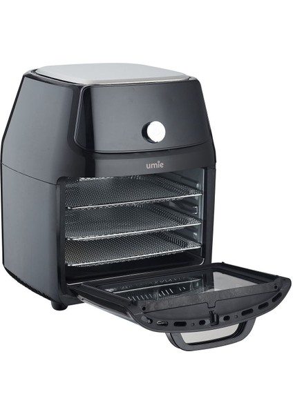 16L Siyah Dijital Fritöz ve Airfryer, 1800W, Dokunmatik Ekran, Çok Fonksiyonlu