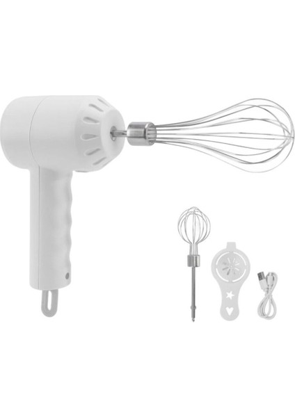 Şarjlı Taşınabilir El Mikseri Kek ve Krem Için Otomatik USB Şarj Beyaz fiyatları