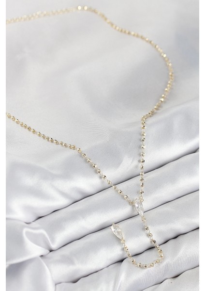 Bfs Pirinç Zirkon Taşlı Gold Renk Kadın Y Kolye fiyatları