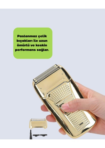 Sepetim Altın Kaplama Kablolu Erkek Tıraş Makinesi Favori Aparatlı modelleri
