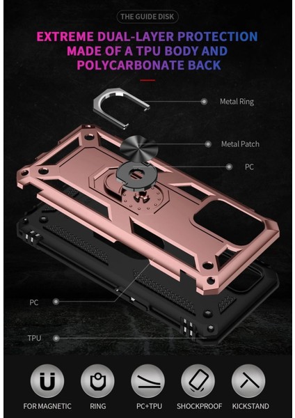 Bfs Oppo A74 4g Kılıf Sofya Yüzüklü Silikon Kapak - Rose