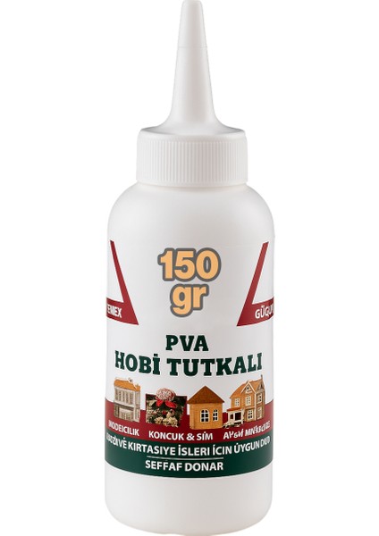Hazır Pva Hobi Tutkalı 150 Gram Şeffaf Ahşap Karton Kumaş Kağıt Dıy Uygulama Maket Yapım Yapıştırıcı indirimleri