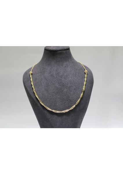 14 Ayar Altın Geometrik Sarmal Model Kolye