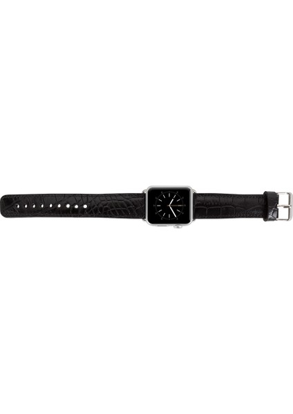 Apple Watch Uyumlu Deri Kordon 42-44-45MM Kroko Siyah fırsatları
