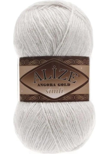 Angora Gold Simli 599 Kemik Rengi El Örgü Ipi 100 Gr.