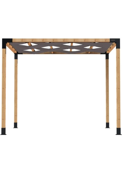 2.4 x 2.4 Metre Pergole Braket Seti 4 Ana Direkli Dalgalı Gölgelikli Üst Izgaralı indirimleri