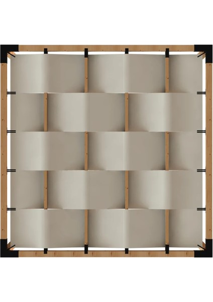 2.4 x 2.4 Metre Pergole Braket Seti 4 Ana Direkli Dalgalı Gölgelikli Üst Izgaralı