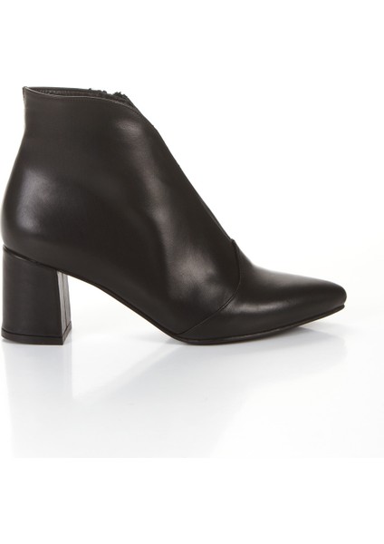 Hakiki Deri Kalın Topuklu Tay Tüyü Astarlı Önü Lastikli Kadın Bot modelleri