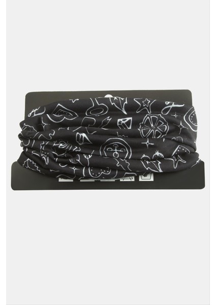 Msa-Shop Karışık Desenli Baff Boyunluk-Siyah