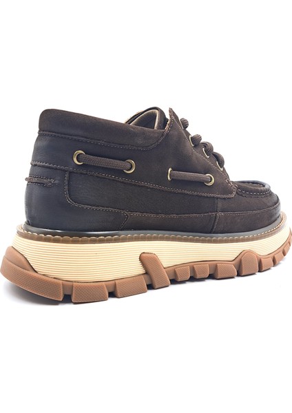 G25K550 Navigator Hakiki Nubuk Deri Kalın Taban Bilekli Erkek Kahverengi Ayakkabı modelleri