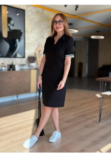 Kadın Kısa Kollu V Yakalı Viskon Iki Iplik Elbise modelleri
