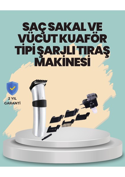 Sepetim Profesyonel Erkek Tıraş Makinesi – Kablosuz, Paslanmaz Bıçaklı ve Tam Aksesuar