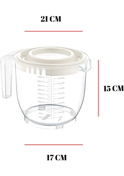 2200 ml Mikser Kabı Yeşil & Ölçü Kabı & Saklama Kabı