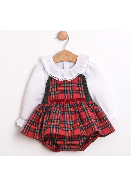 Kız Bebek Gömlekli Fırfırlı Yılbaşı Tulum Takımı CMN-3749 modelleri