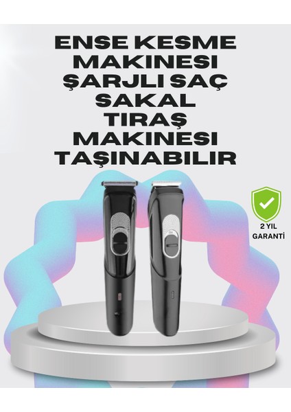 Sepetim Taşınabilir Şarjlı Saç Sakal Tıraş Makinesi – 3 Taraklı, Sessiz ve Ergonomik