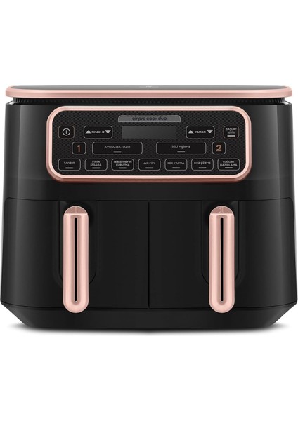 Çok Renkli 8l Airfryer Tandır Seti, Pro Cook Duo, Rose Gold, Hızlı ve Sağlıklı Pişirme