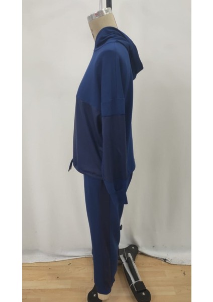 Kadın Uzun Kollu Kapşonlu Viskon Iki Iplik Bluz ve Pantolon Ikili Takım indirimleri