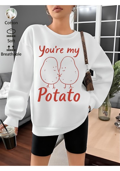 Premium Oversize Kesim Uzun Kollu Baskılı Sweatshirt