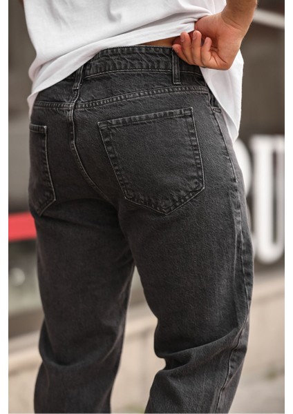 Erkek Bol Paça Yüksek Bel Füme Kot Baggy Pantolon modelleri