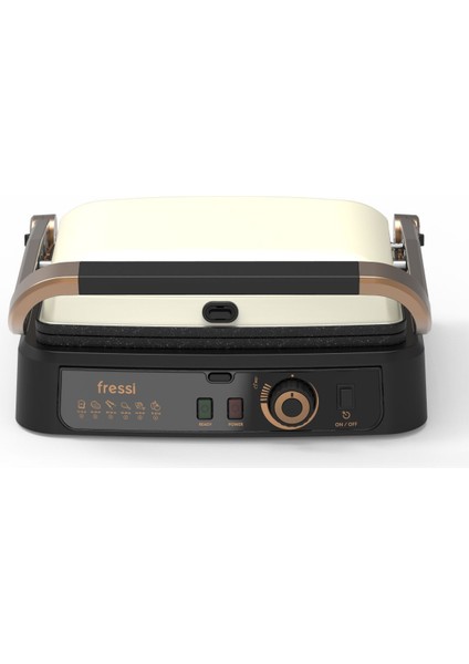 Retro 6 Dilim Izgara ve Tost Makinesi, 180° Açılır, 2000W, Bej indirimleri