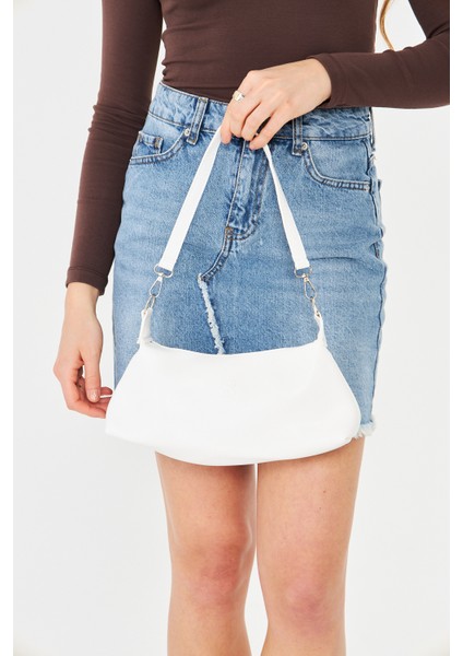 Lumira Beyaz Mini Baget Kadın Omuz, Kol ve El Çantası modelleri