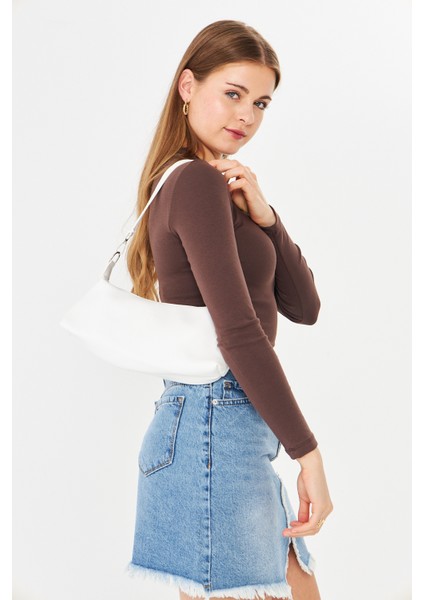 Lumira Beyaz Mini Baget Kadın Omuz, Kol ve El Çantası fırsatları