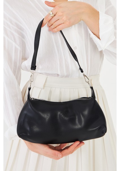 Lumira Siyah Mini Baget Kadın Omuz, Kol ve El Çantası