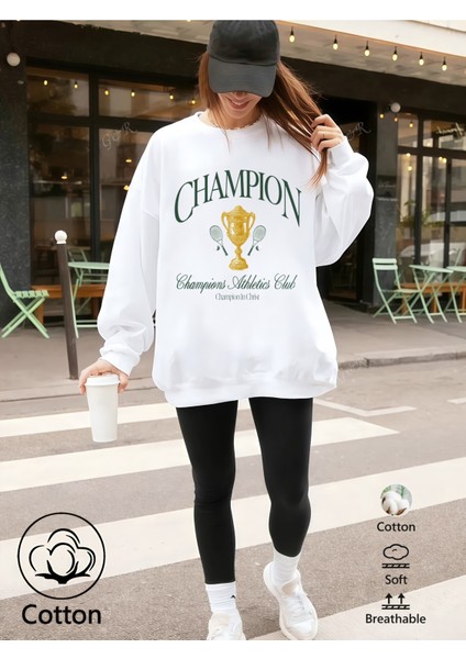 Premium Oversize Kesim Uzun Kollu Baskılı Sweatshirt