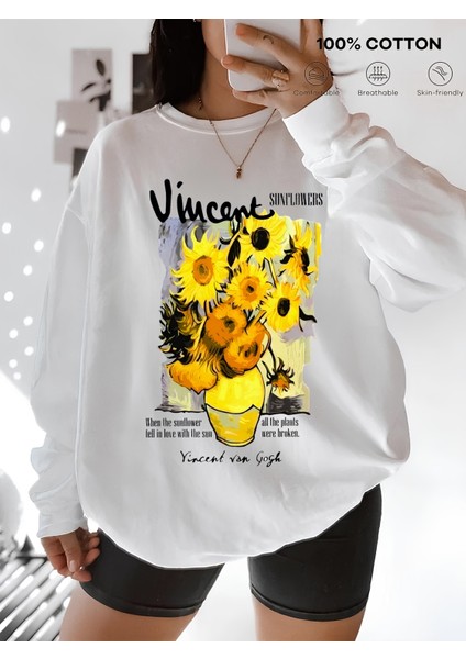 Premium Oversize Kesim Uzun Kollu Baskılı Sweatshirt