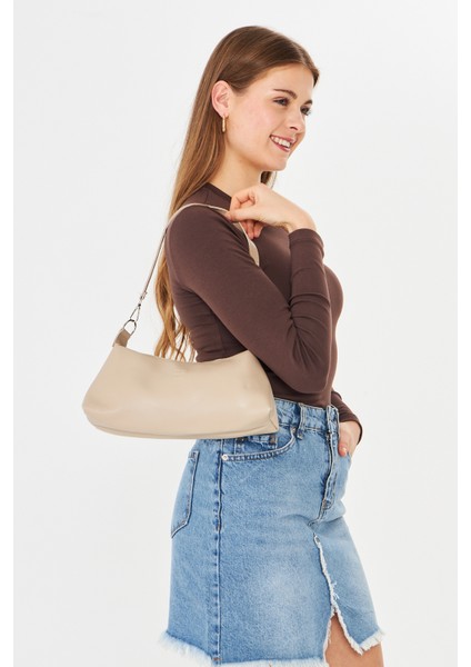 Lumira Bej Mini Baget Kadın Omuz, Kol ve El Çantası fırsatları