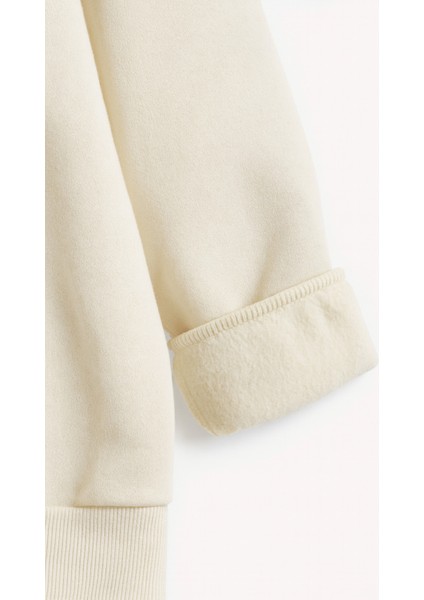 Futbolcu Lionel Messi Baskılı Erkek Çocuk Ekru Kapüşonlu Sweatshirt Hoodie modelleri