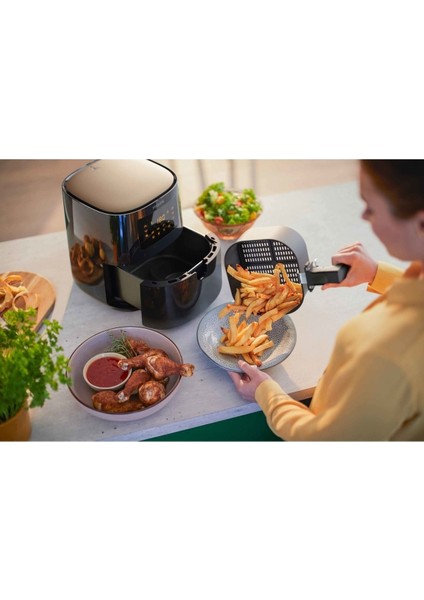 4.1l Airfryer ve Inox Ekmek Kızartma Makinesi Seti, Siyah Renk fiyatları
