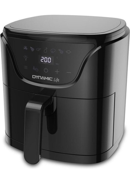 5 Litre Siyah Air Fryer, Sağlıklı ve Hızlı Yemek Pişirme Arkadaşı