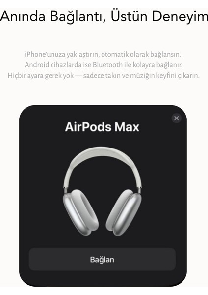 Airpods Max Fileli Kulak Üstü Bluetooth Kulaklık Ve Kılıf Pop-Up Aktif Gürültü Engelleme-Şeffaf Modu iPhone Uyumlu (Lacivert)