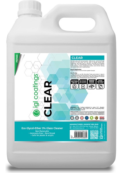 Igl Ecoshine Clear Cam Temizleme 5lt fiyatları