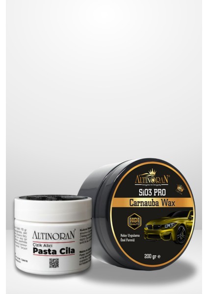 Profesyonel Koruma Seti: Çizik Giderici 150 gr ve Sio3 Pro Carnauba Wax 200 gr
