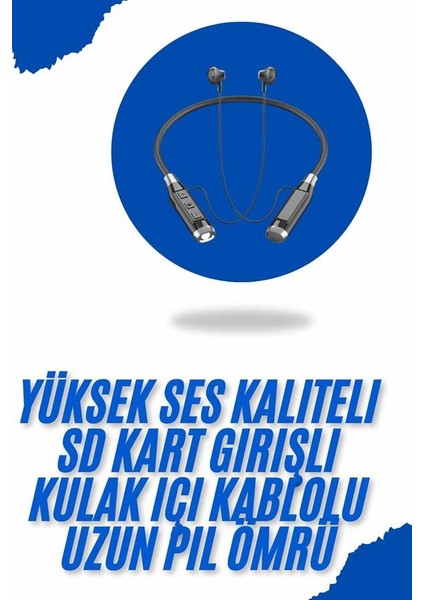 Sepetim Bluetooth Kulaklık 120 Saat Kullanım Süresi Boyun Askılı Bluetooth Kablosuz Kulaklık