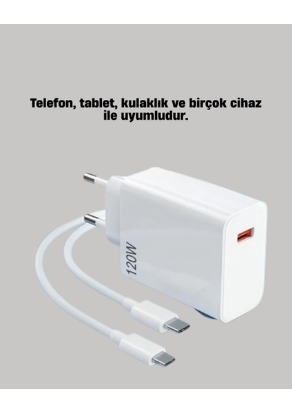 120W Mi Turbo Destekli Hızlı Şarj Cihazı Type-C Uyumlu Akım Korumalı fiyatları
