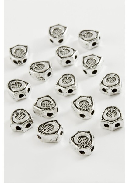 Msa-Shop Ay Yıldız Tesbih Ara Aparatı 50 Gram-Gümüş Rengi