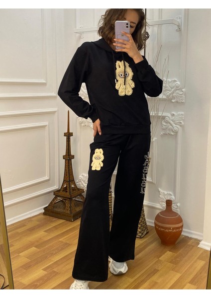 Labubu 3 Iplik Kapşonlu Eşofman Takımı