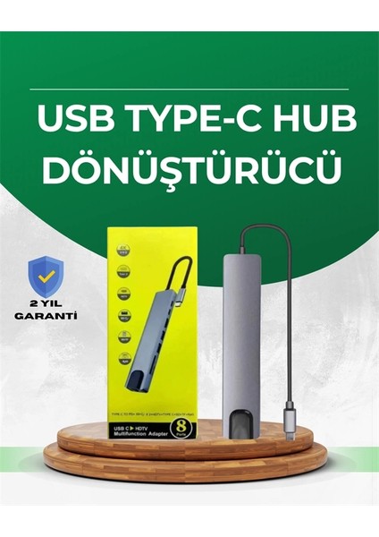 Type‑c Dönüştürücü – 2×usb3.0, Sd/ms, 4K HDMI & RJ45 ile Profesyonel Kullanım