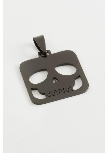 Msa-Shop Kuru Kafa Çelik Kolye Ucu 2,5 Cm-Siyah