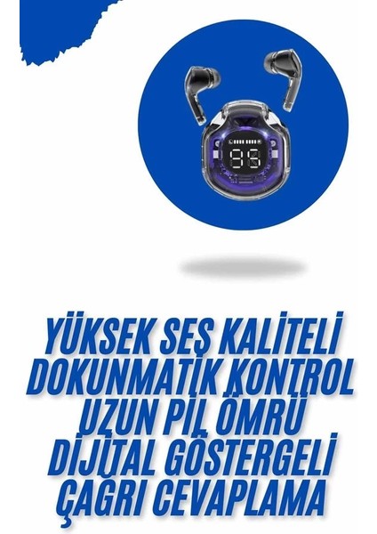 Kablosuz Dijital Göstergeli Powerbanklı Ios ve Android Uyumlu Gaming Kulaklık