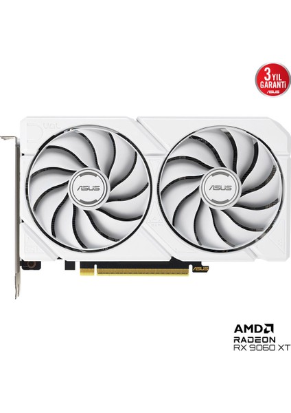 DUAL-RX9060XT-16G-WHITE-AMD-RADEON-RX 9060 XT-16G-16GB GDDR6-128BIT-3250MHZ-HDMI-2XDP-EKRAN Kartı