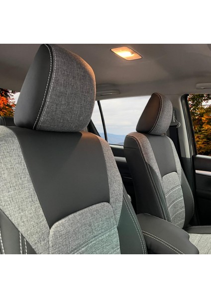 K-Design Toyota Hılux Araca Özel Oto Koltuk Kılıfı - Keten ve Deri modelleri